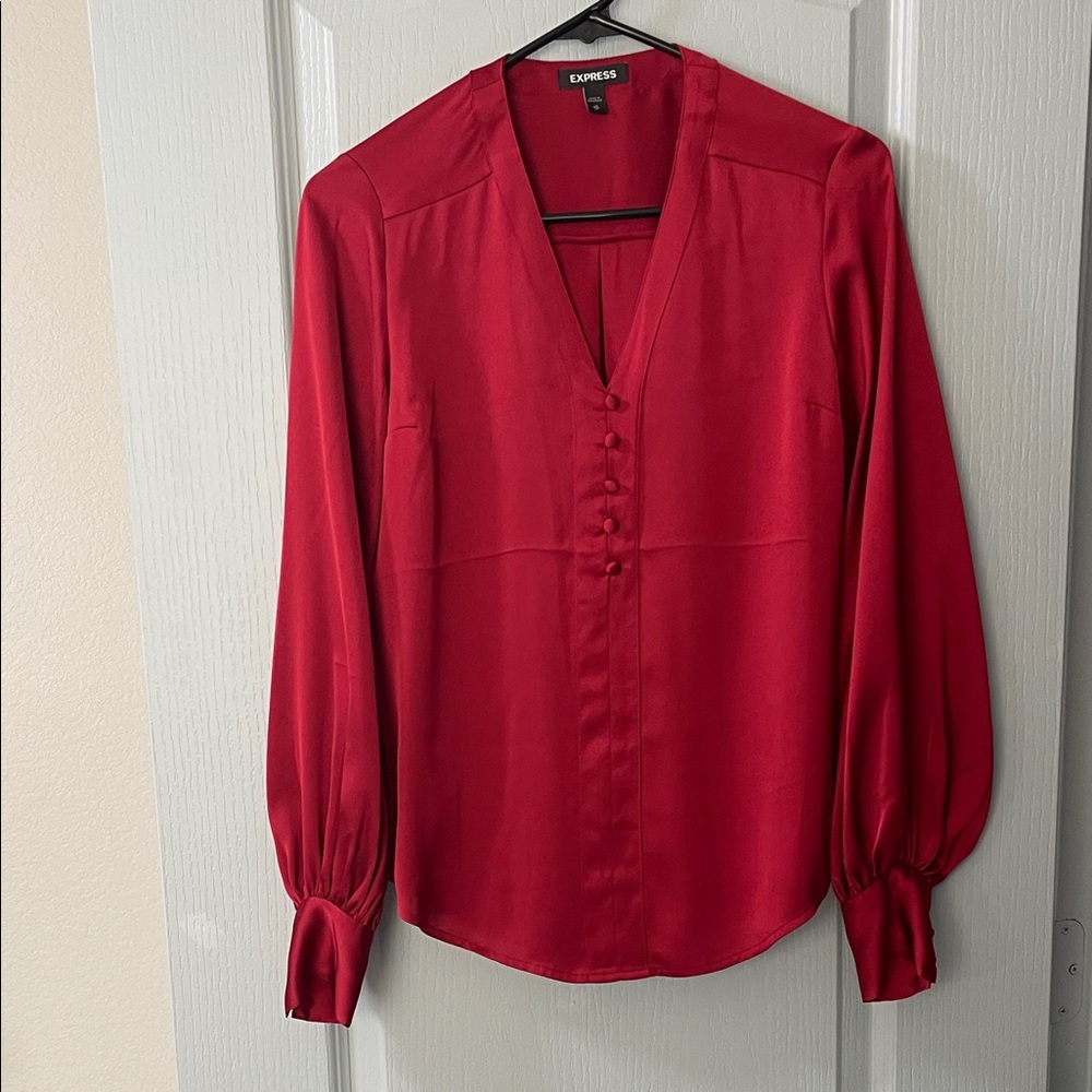 Express Red Satin Blouse